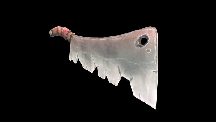 Stylized Butcher's Knife 3D Model