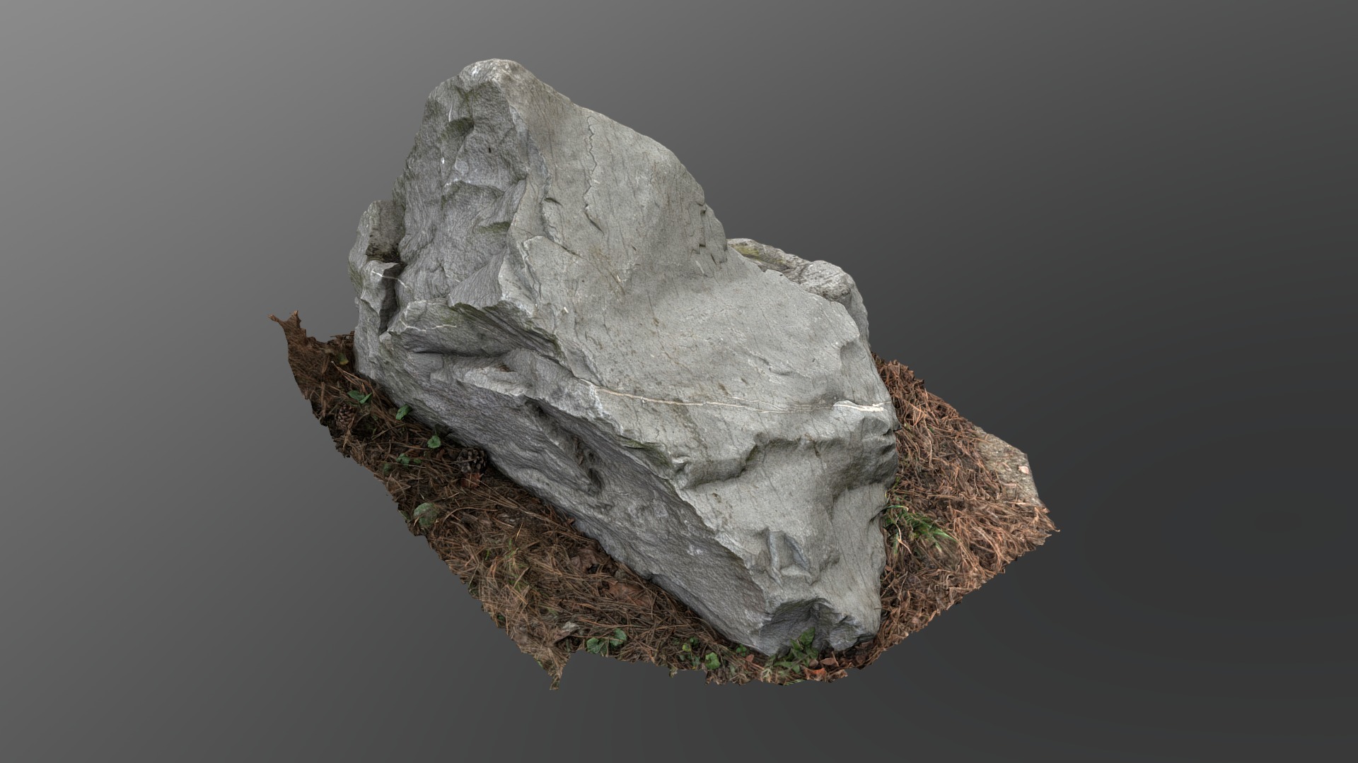 3D model Rock boulder stone in forest - This is a 3D model of the Rock boulder stone in forest. The 3D model is about a rock with a hole in it.
