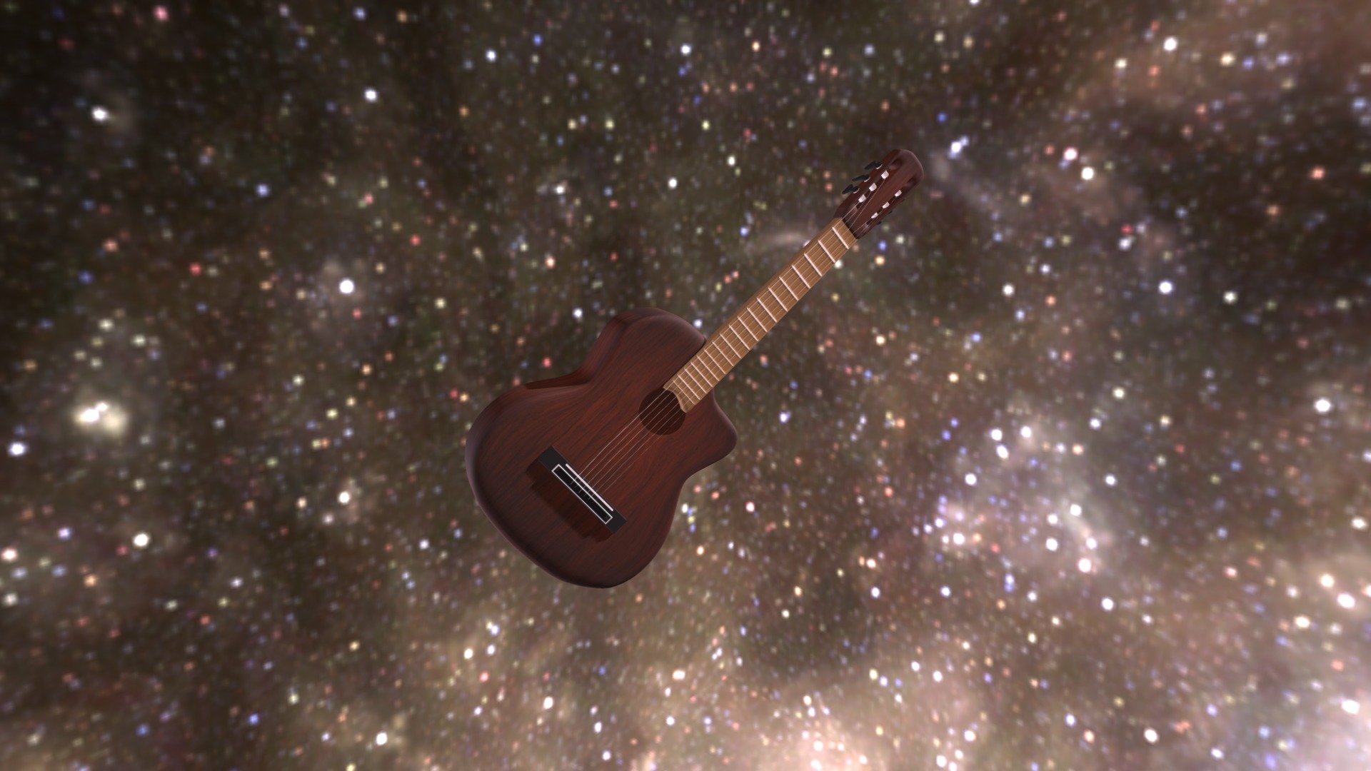 Acoustic guitar in Space 3D model by igorr1968 [83ea39a] Sketchfab