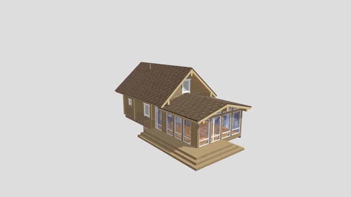 терраса для бани V2 3D Model