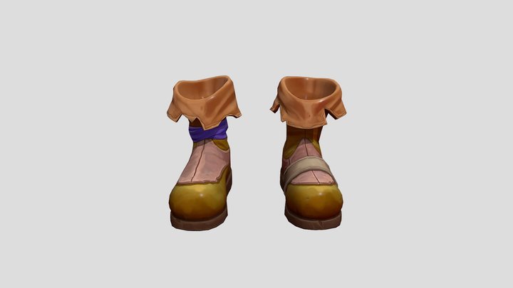 Stylised Casual Boots l Game Ready l Handpainted 3D Model