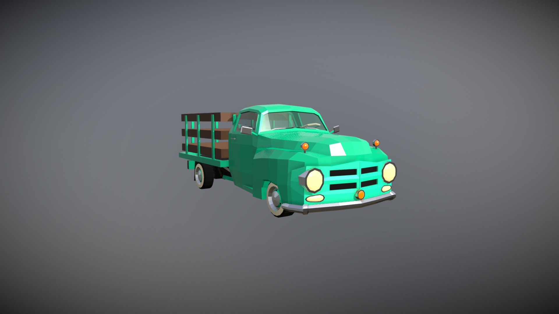 3D model Low Poly Pickup Truck - This is a 3D model of the Low Poly Pickup Truck. The 3D model is about a green toy car.