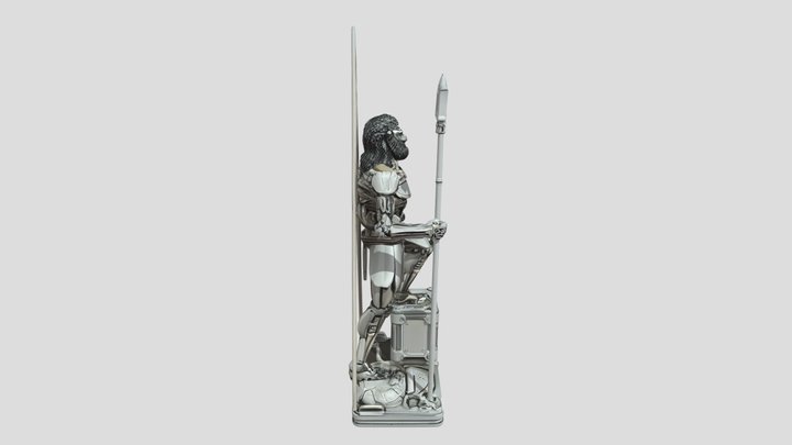 Poseidon -Industrial Statue - Raw Metal Edition – Gratis 3D-model STL