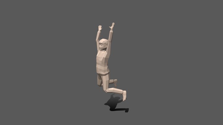 Low Poly Kid Jumping 3D Model