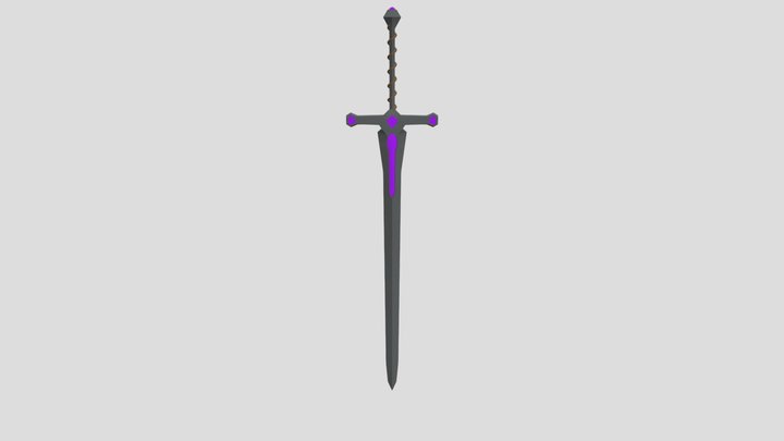 Basic low-poly dark sword 3D Model