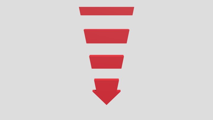 Chevron segmented pointing down 3D Model