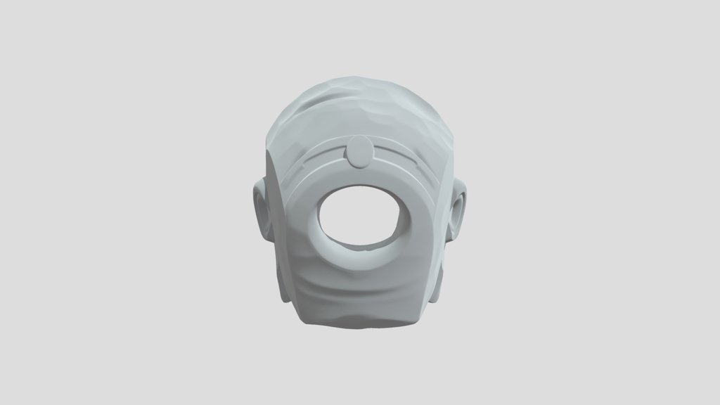 Ancient stone cyclops statue missing its eye