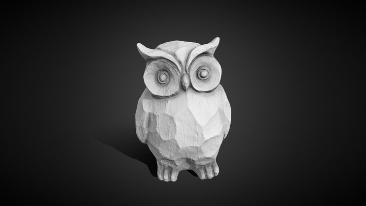 Carved Wooden Owl Photogrammetry 3D Model