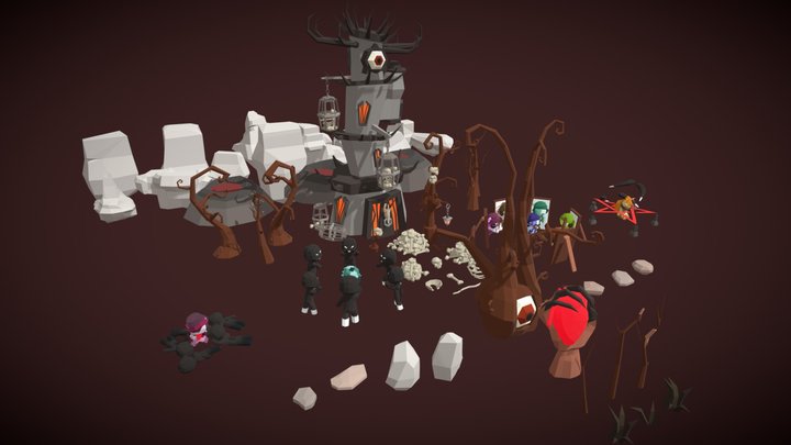 Hell - Stylized low poly asset pack – Kostenloses 3D-Modell STL