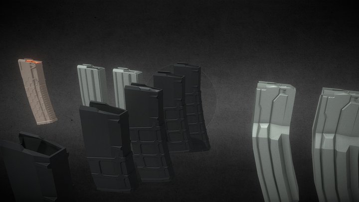 Low-poly Ar magazines 3D Model