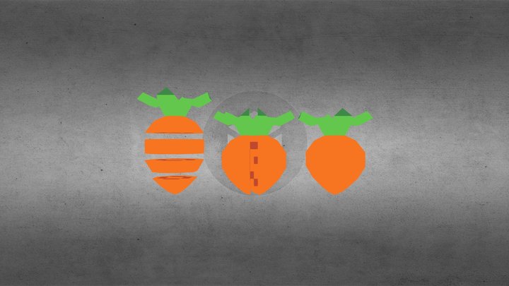 low poly carrot 3D Model