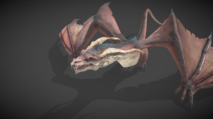 Animated Dragon Runs Slow Motion Loop 3D Model