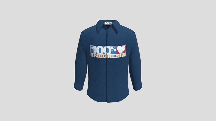 Blue Shirt Long sleeve 100% Indonesia 3D Model