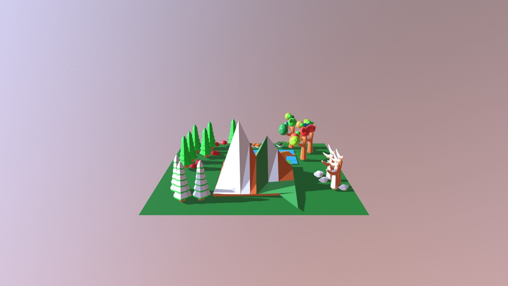 Paesaggio Con Alberi e Montagna