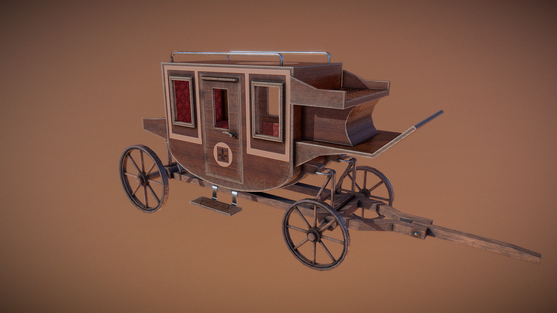 3D model Stagecoach - This is a 3D model of the Stagecoach. The 3D model is about a model of a house.