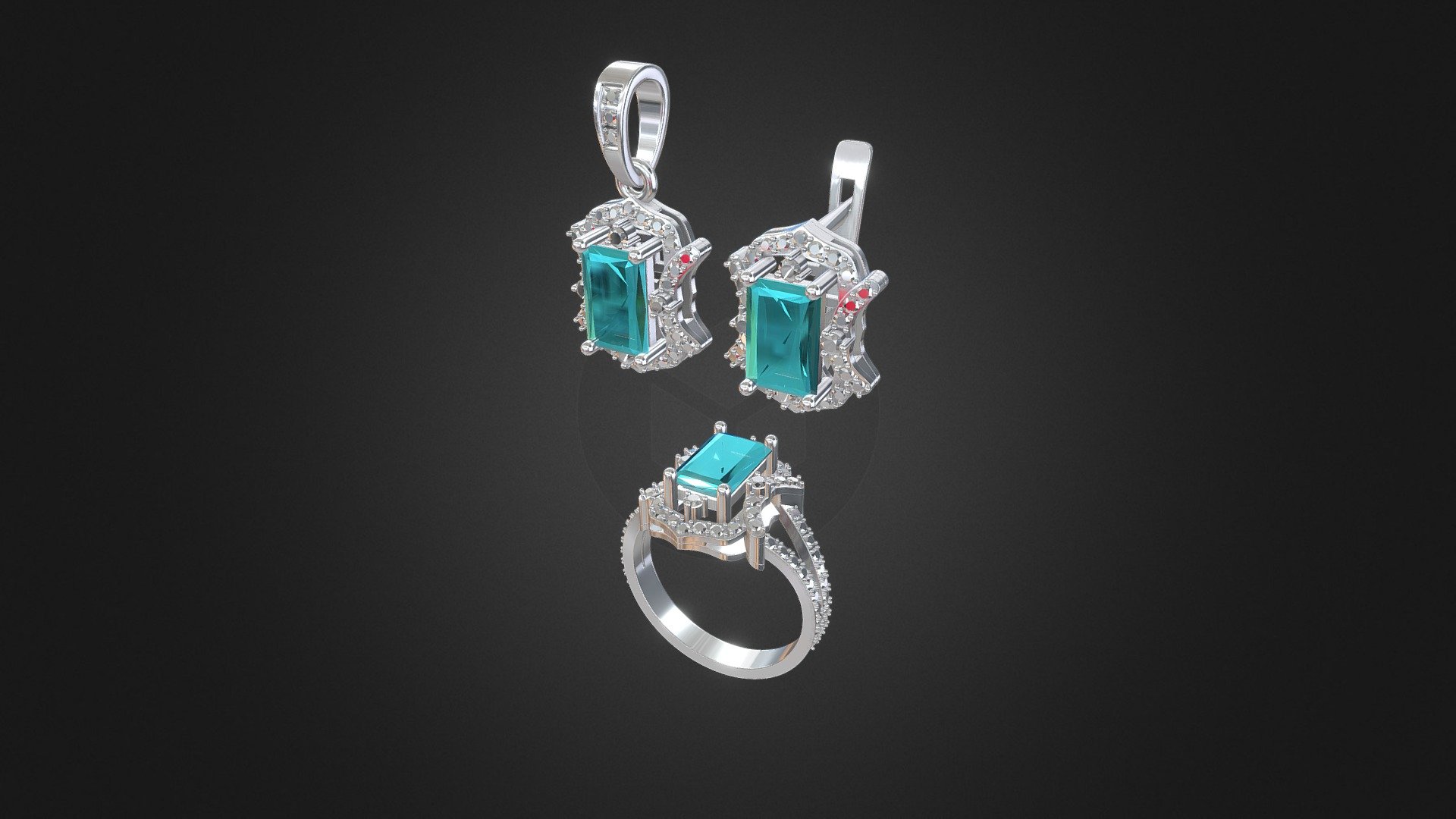 1061 - Ring, Pendant & Earring