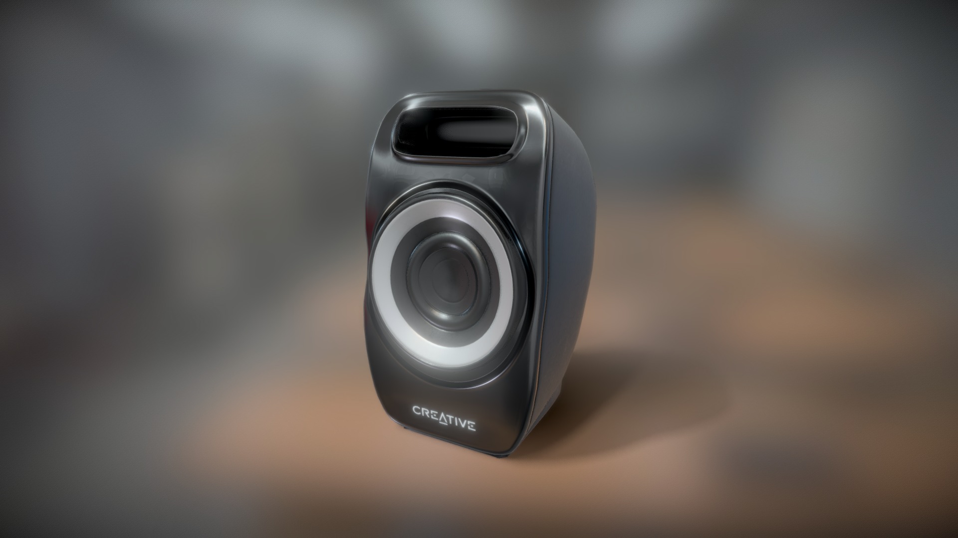 3D model PC Speaker (clean version) - This is a 3D model of the PC Speaker (clean version). The 3D model is about a camera on a table.
