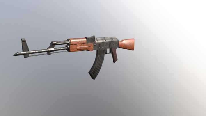 Low poly AKM 3D Model