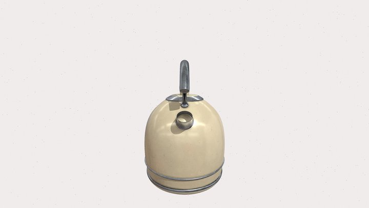 Swan Retro Dome Kettle - Baked Asset 3D Model