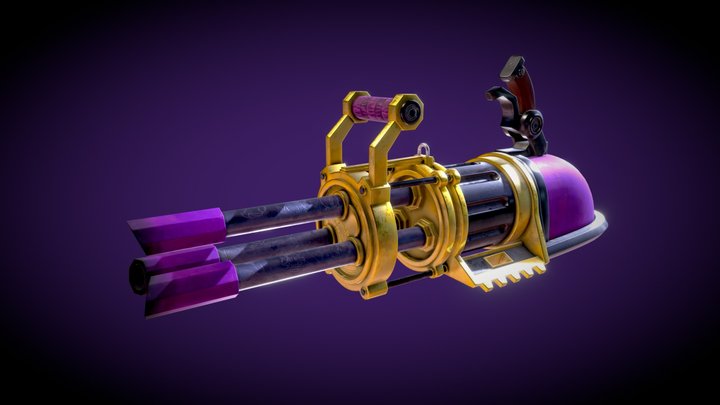 ARCANE JINX "POW-POW" MINIGUN LOWPOLY MODEL 3D Model
