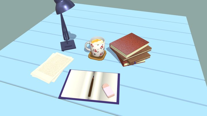 study desk 3D Model