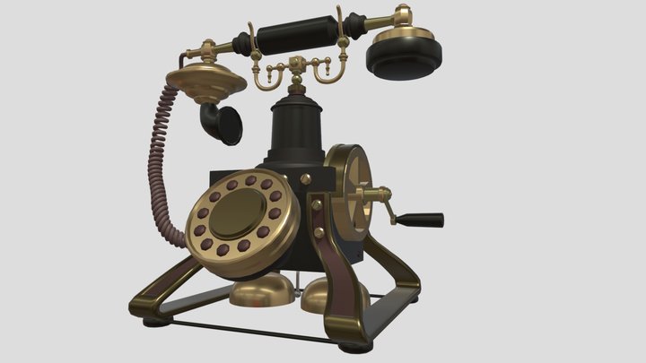[ДЗ] Детализация - Antique telephone 3D Model