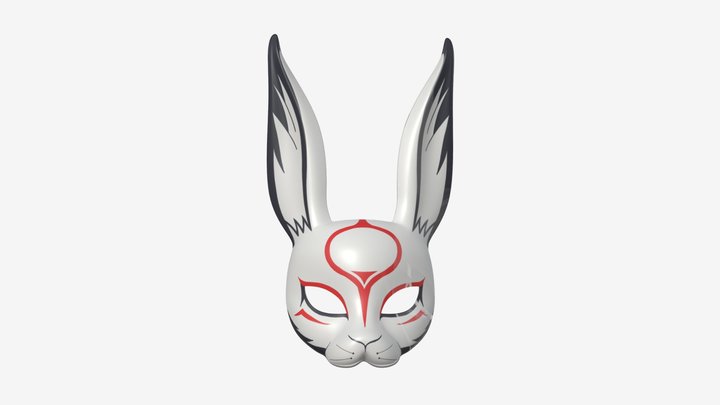Rabbit festive face mask 3D Model