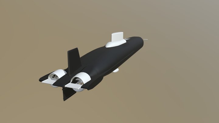 Akula Class submarine (pre-texturing phase) 3D Model