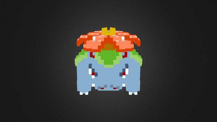 0003 Venusaur - Voxel Art 3D Model