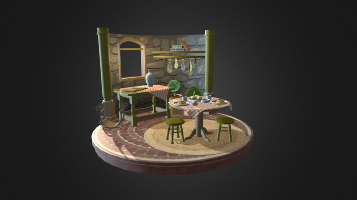 Cozy Cottagecore Kicthen 3D Model