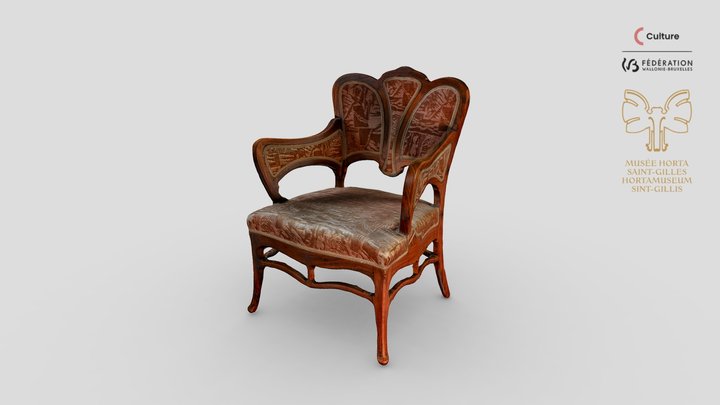 Fauteuil, Maison personnelle de Victor Horta 3D Model