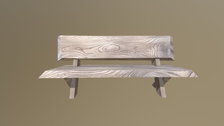 Wood Bench 3D Model