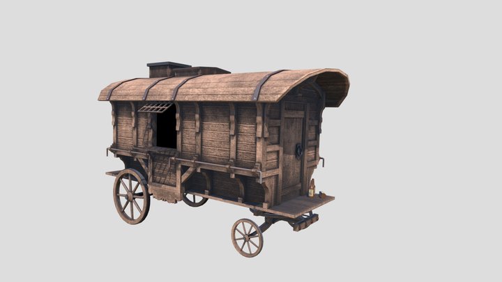 Medival Merchant Cart 3D Model