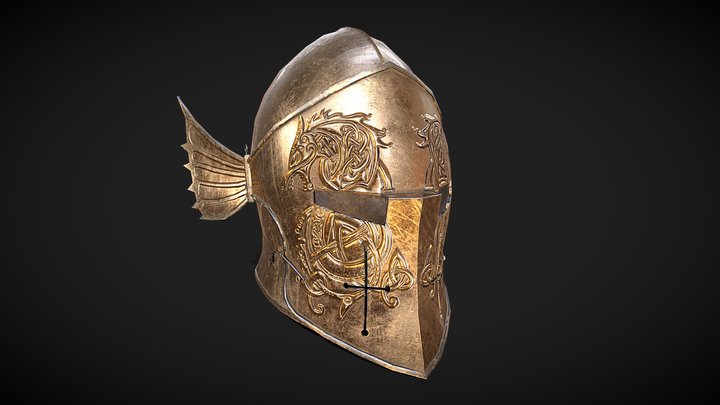 Winged helmet (GAMEREADY) 3D Model