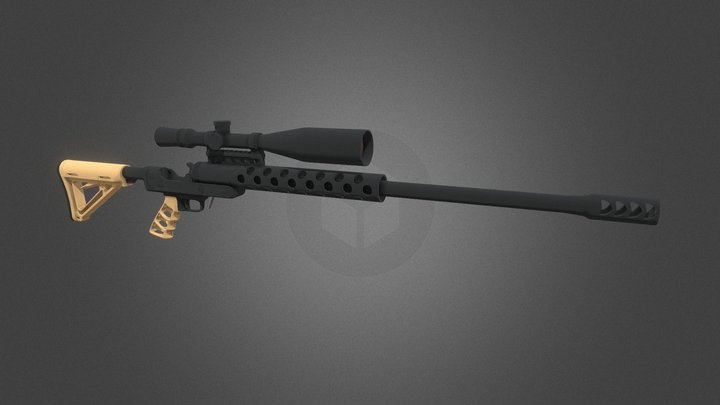RN-50 Single Fire 50 BMG Sniper 3D Model
