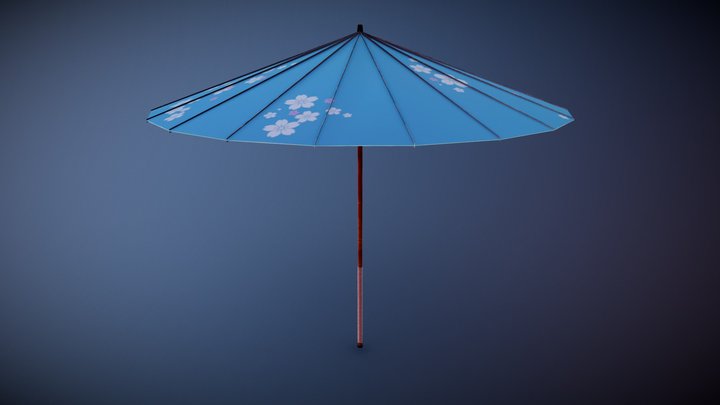 Japanese Style Umbrella Updated 3D Model