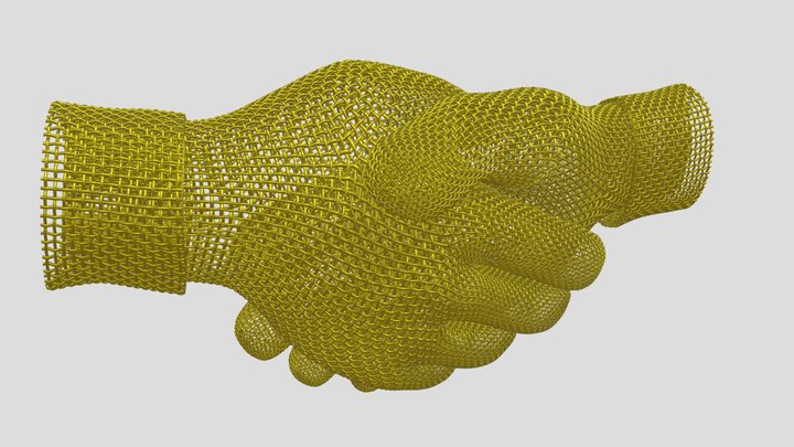 Weaving shape, handshake action shape 3D Model