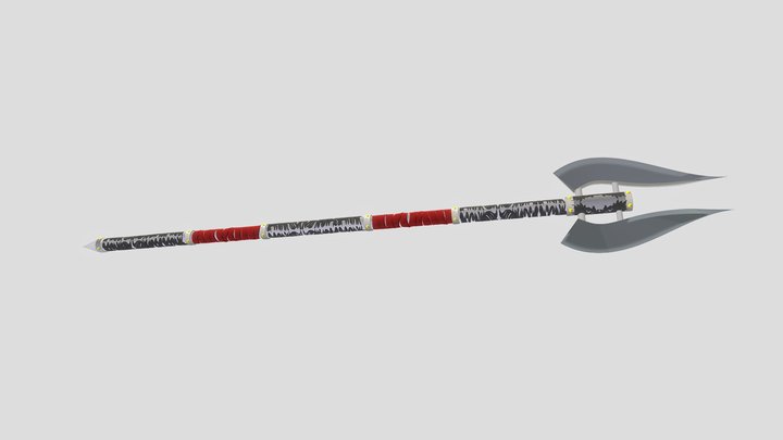 double edged ornamental spear 3D Model