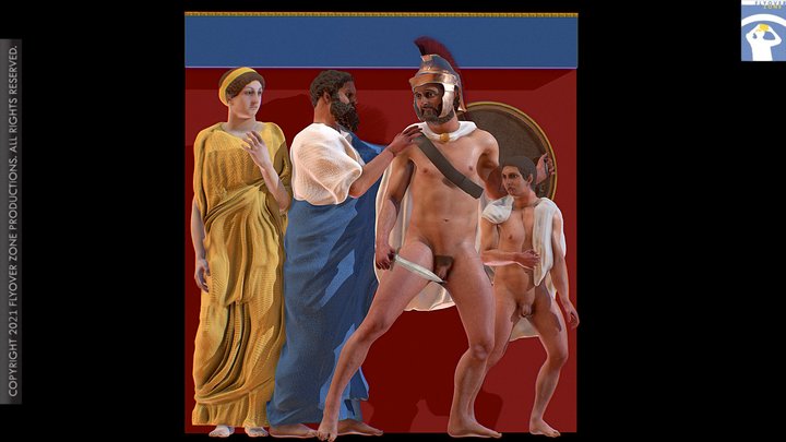 3D rendering of Metope North 28 Restored (Parthenon)