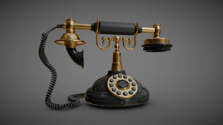 Vintage telephone (Toscano PM1920) 3D Model