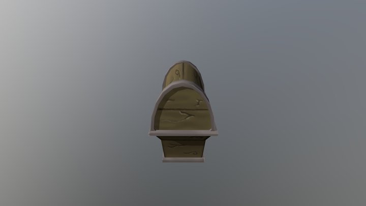 Low-poly stylized treasure chest 3D Model