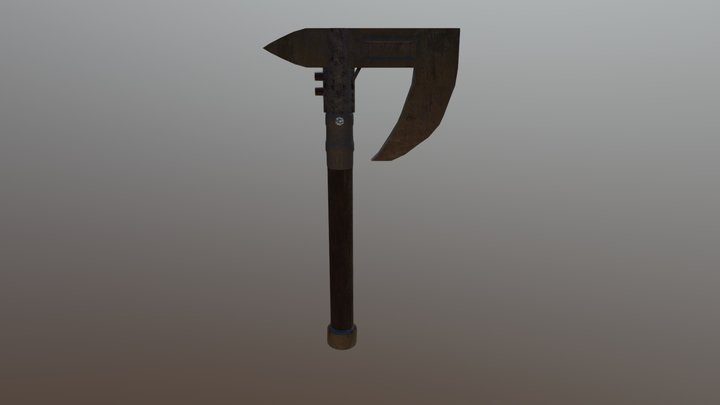 Low Poly Crusader's Axe 3D Model