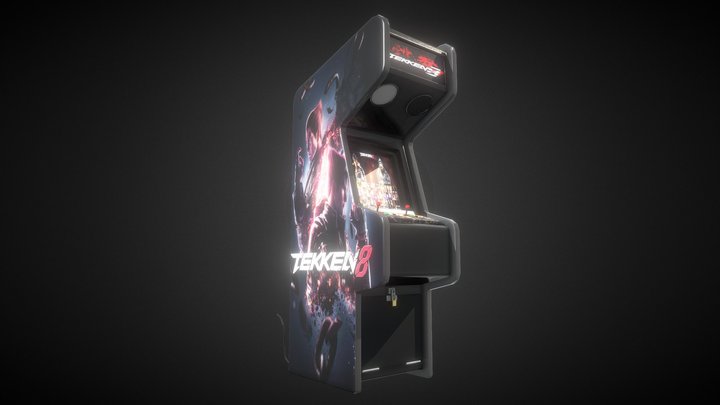 low poly tekken arcade machine 3D Model
