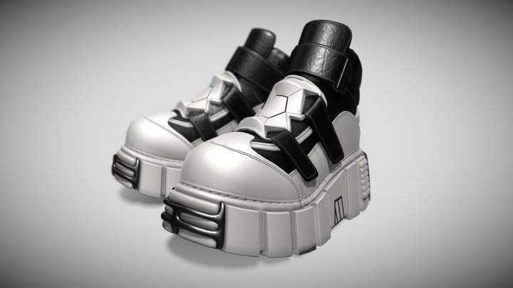 NewRock Leather Ankle Boots Lowpoly PBR 3D Model
