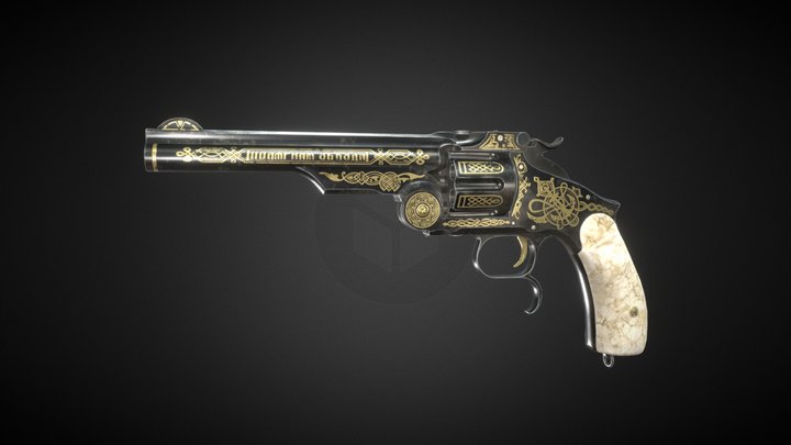 Smith & Wesson Model 3 (Russian) revolver 3D Model