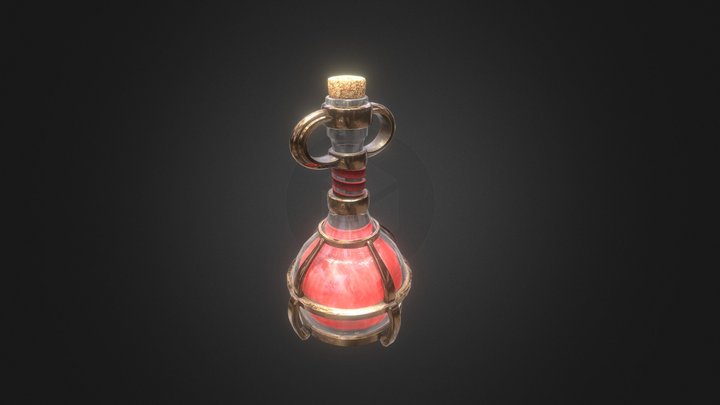 Potion Health Elixir (game ready asset) 3D Model