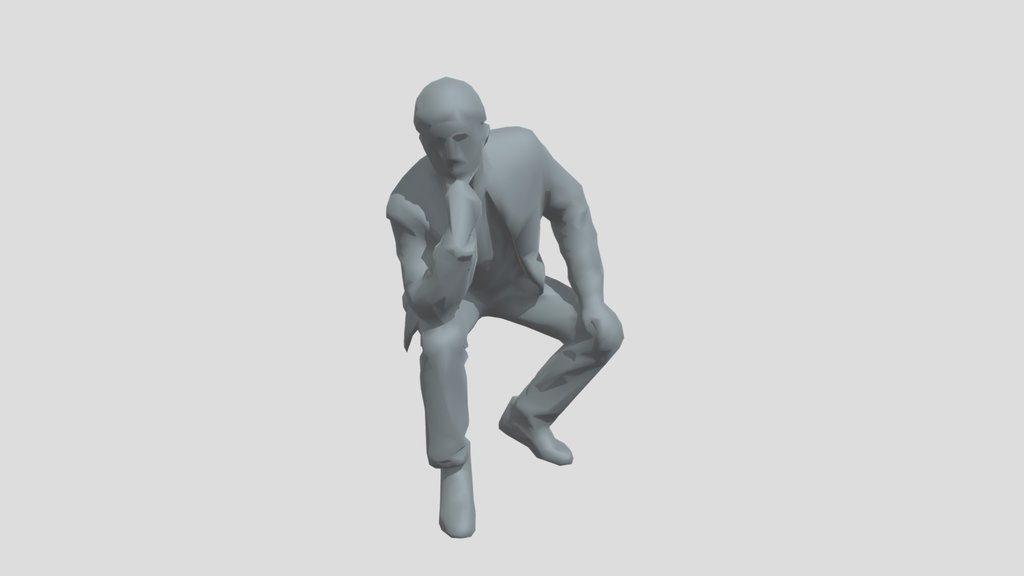 Lowpoly Male Sitting