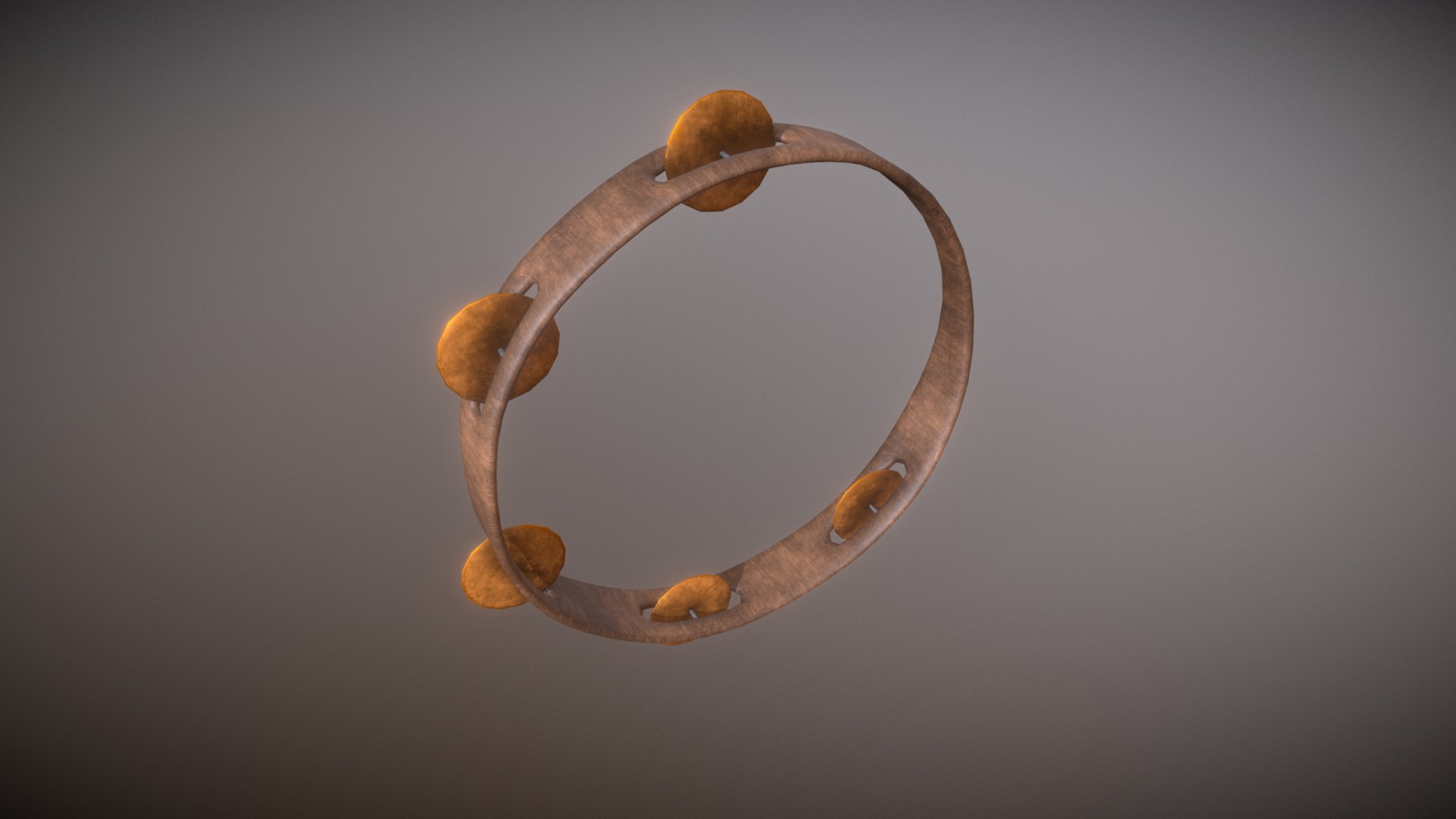 3D model Tambourine - This is a 3D model of the Tambourine. The 3D model is about a wooden spoon with oranges.