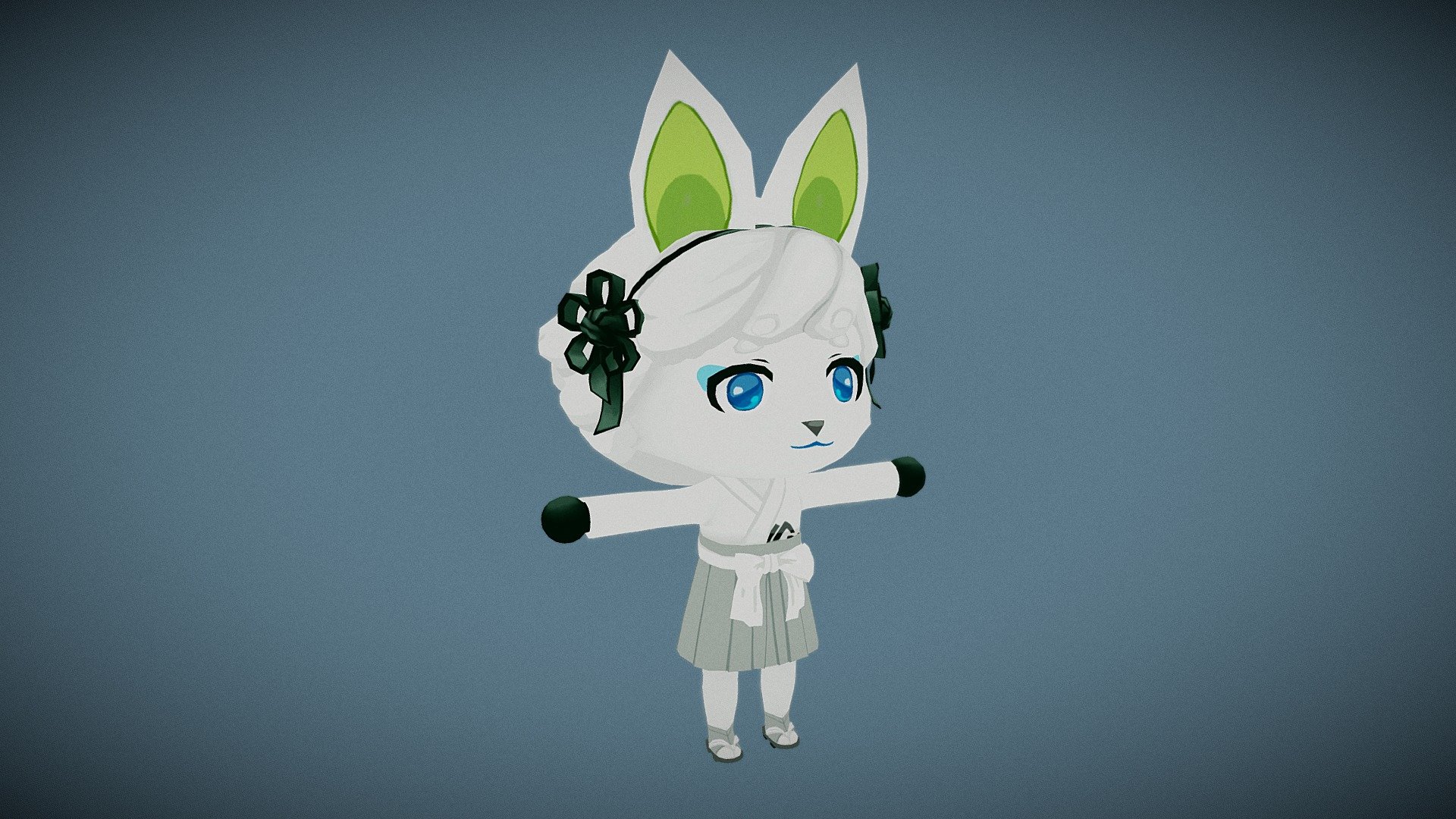 Sachi Spirit fox animal crossing style 3D model by vitascky [8425491] Sketchfab