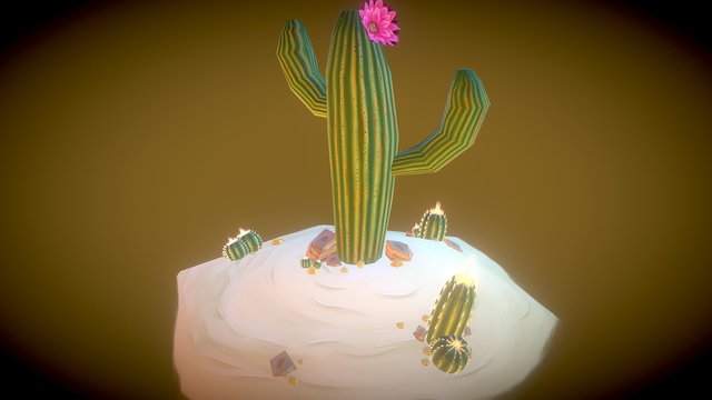 Lowpoly desert scene 3D Model
